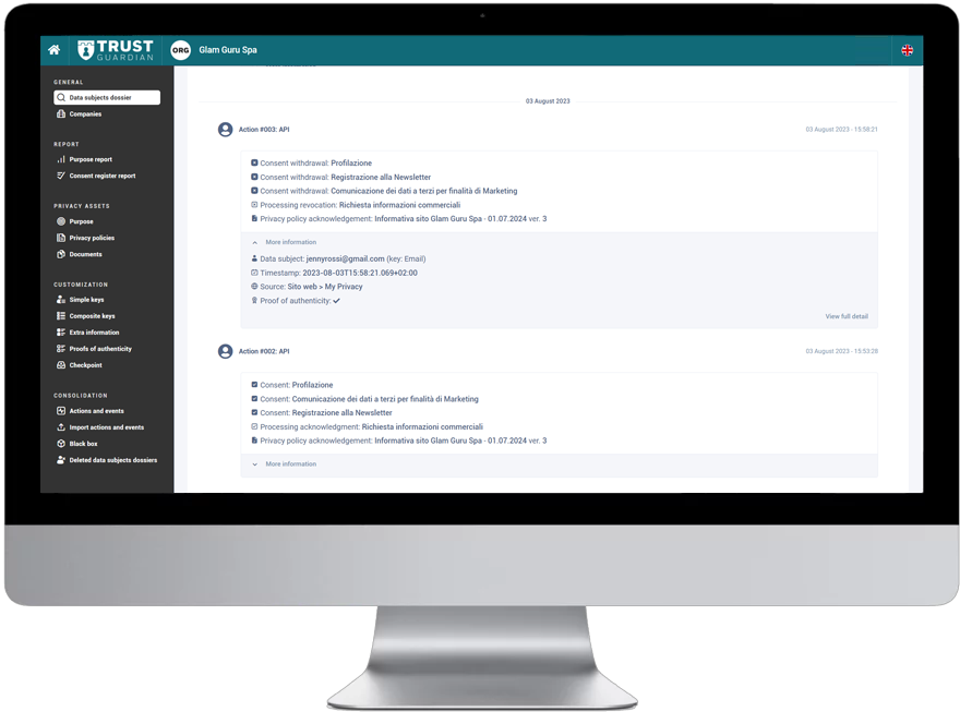 consent management platform Trust Guardian A121